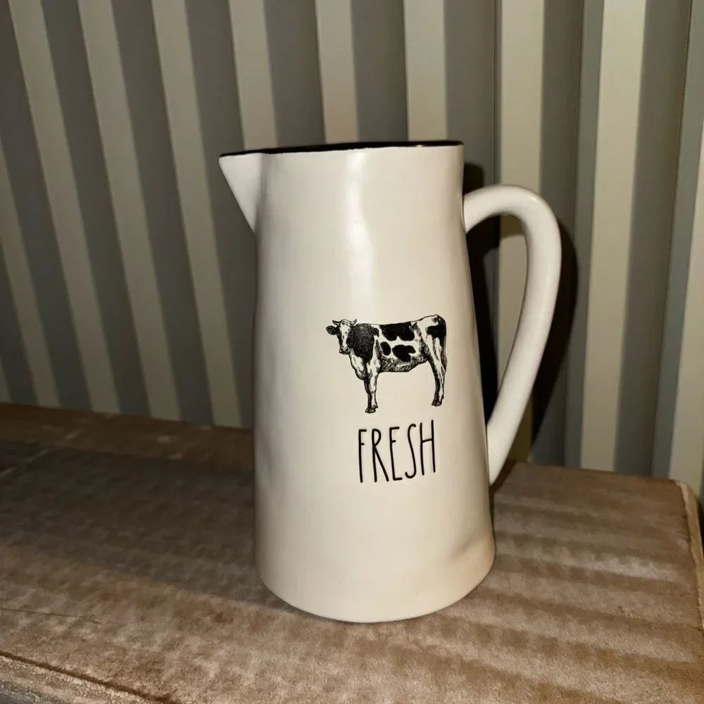 New Rae Dunn Farmline ceramic cow pitcher FRESH